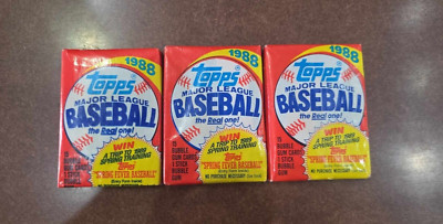 1988 Topps Baseball Sealed Wax Pack X3