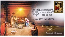 24-310, 2024, Christmas, Nazareth Michigan, Event Cover, Pictorial Postmark, Nat