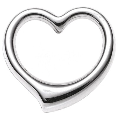 375 Gold White Gold Plain Gold Heart Pendant Choker Ladies