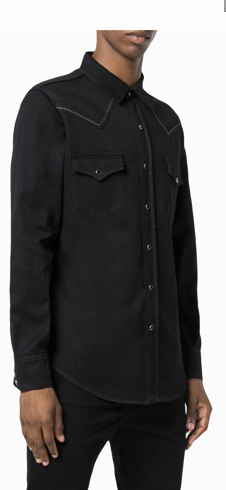 Camicia western da uomo logo ricamato Saint Laurent M $890