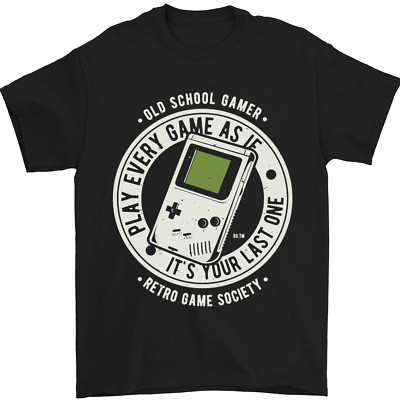 Old School Gamer Lustiges Gaming Herren T-Shirt 100% Baumwolle