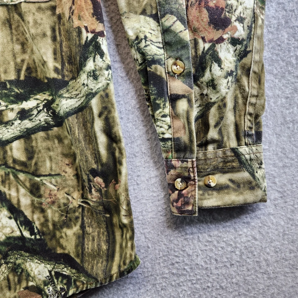 Browning Camo Shirt Mens Medium Wasatch Breakup Infinity Mossy Oak Flap Pockets - Image 3 of 4