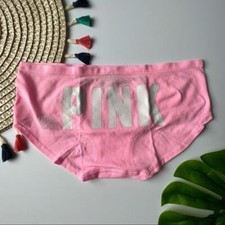 Victoria's Secret PINK Seamless Hipster Panty Pink Daisy w/ Graphic Small NEW