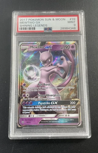 Pokemon Mewtwo GX 2017 #039/073 Ultra Rare Sun and Moon PSA 9