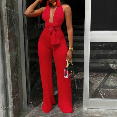 V-Neck Sleeveless Jumpsuits & Playsuits for Women