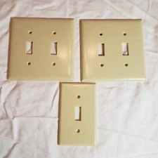 VTG Light Switch Plate Covers  Set of Two Double Toggle and One Single Toggle