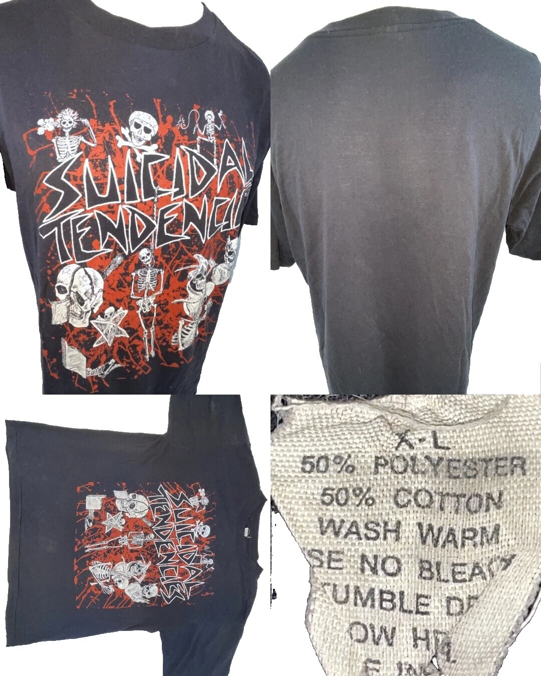 Mezcla de Algodón Gráfico Camiseta Camisetas Vintage Punk para Hombres