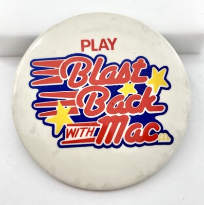 1980's McDonald's Blast Back With Mac 3'' Pinback Button
