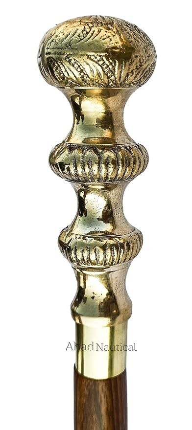 Solid Brass Long head Handle Handmade Wooden Bras… - image 4