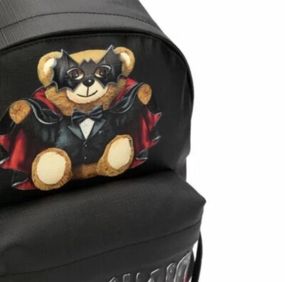 Moschino Ladies Black Couture Bat Teddy Bear Backpack