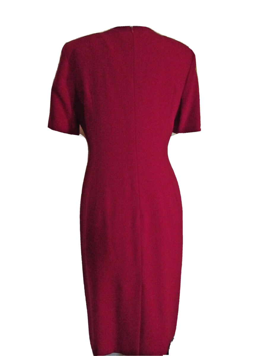 VTG ~JAEGER Women's red dress ~ short sleeve lined 100% wool size 10 US 12  UK | eBay