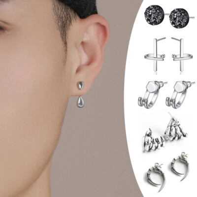 Unisex-Schmuck Hebelrücken-Ohrringe Herrenschmuck Piercing-Ohrringe A-  