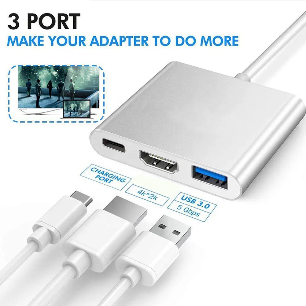 Vijf opmerking Met pensioen gaan USB-C HUB Adapter Typ-C auf USB HDMI 4K TV PD Kabel zu Macbook Pro Samsung  | eBay