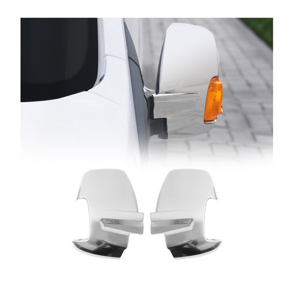 Spiegelkappen Spiegelabdeckung FüR Ford Transit 2015-2026 Chrom ABS Matt 2Tlg-image