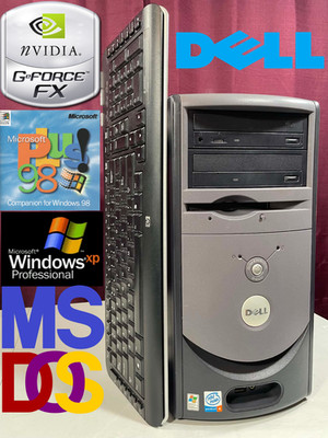 RESTORED DUAL BOOT Windows 98 & XP Vintage Retro Gaming PC NVIDIA