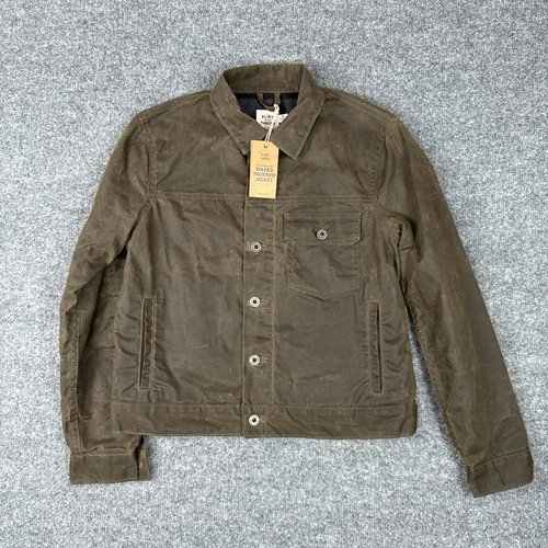 Flint and Tinder Waxed Trucker Jacket Olive Brown S USA NWT video thumbnail