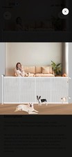 Retractable Baby Gates, 41" Tall Extends up to 71" Wide, White Extra Wide Dog Ga