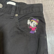 Vintage Disney Mickie Unlimited Jerry Leigh Women High Rise Black Shorts Sz 11