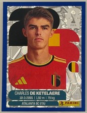 Charles De Ketelaere Panini FIFA World Cup 2026 Blue Crumple Parallels Sticker