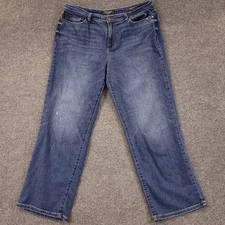 Judy Blue Straight Fit Sz 11 (35x28.5) High Rise Stretch Denim Dark Wash