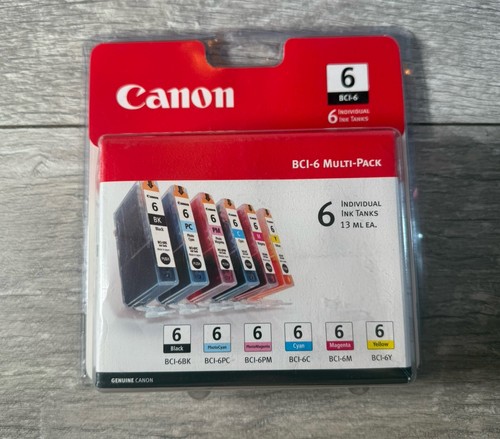 Genuine Canon BCI-6 Multi Pack Color Ink Cartridges 6 Pack Brand New Sealed