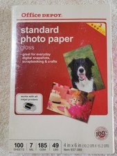 Standard Photo Paper Gloss 100 Sheets 4" x 6" 49lbs For Inkjet Printers
