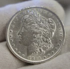 1885 US Morgan Silver Dollar $1 AU (Cleaned)