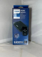 Philips 4 Port 2.2 HDMI Switch With Wireless Remote Control - Black