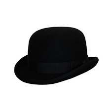 Black Traditional Bowler Hat, Quality Handmade Wool Felt Cotswold Country Hats