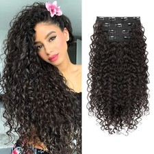 20" Dark Chocolate Brown Curly Hair Extensions for Women Daily Party 111E854885