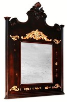 Echtes Holz Spiegel Holzrahmen Wandspiegel Braun Geschnitzt Klassischer Spiegel