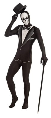 Disappearing Man 2nd Skin Suit Skull Tuxedo  Adult Standard