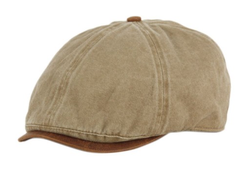 Herren Leder Krempe Baumwolle Duckbill Efeu Zeitungsjungenmütze Gatsby Mütze Cabbie Cap - Bild 1 von 12