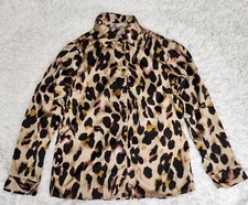 Leopard Print Button-Down Blouse