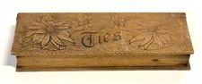 Antique Folk Art Wood Ties Box