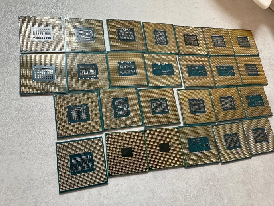 lot 26x intel amd i3 i5 Processor cpu Gold Pins Scrap Recovery - Image 3 of 4