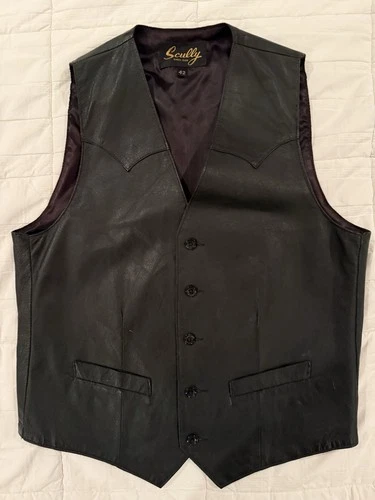 Scully Mens Size 42 Brown Leather Western Vest - product listing photo