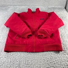Lands End Red Zip Up Bomber Jacket Kids Size L 14-16 Boys Girls Outerwear