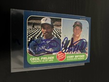 Blue Jays Cecil Fielder Indians Cory Snyder  signed 1986 Fleer Rookie Card