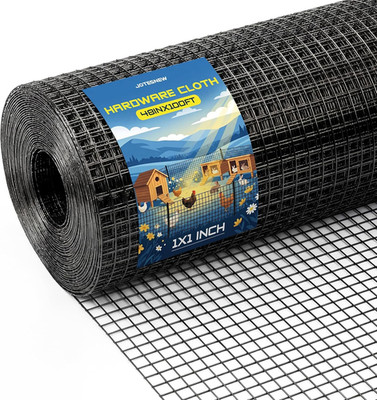 Black 1 Inch Hardware Cloth 48In X 100Ft 16 Gauge Black Coated Welded Wire Fence