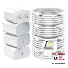 iPhone Charger Fast Charging,20W PD USB C Wall Charger 4 Pack with 6ft White