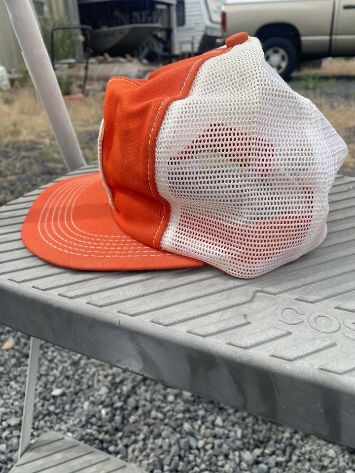 VTG K-Brand Trucker Hat Columbia Producers Elephant Brand Orange USA Mesh Cap - Image 4 of 4