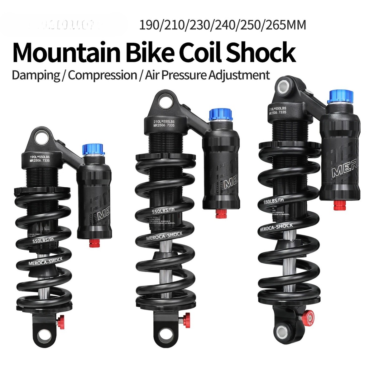 DH Mountain Bike Suspension Spring Rear Shock 190/210/230/240/250