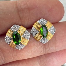 925 Sterling Silver Earrings Green 5x3mm Natural Peridot Gemstone Zircon Women
