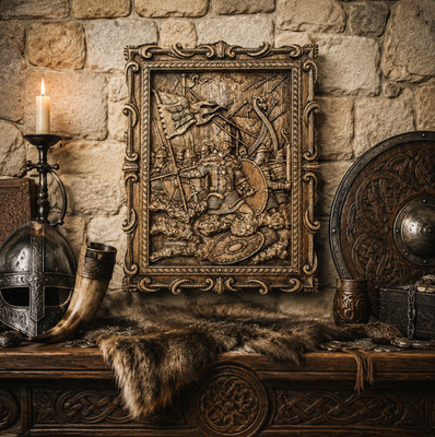 Wikinger Kunst Wikinger Krieger nordisch Deko Berserker Handarbeit Personalisierung Geschenk