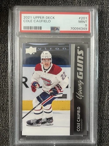 2021-22 Upper Deck Series 1 - Young Guns Cole Caufield #201 RC Psa 9