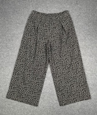 Halara Wide Leg Pants Womens Size XL Leopard Print Lagenlook Baggy Preppy Boho