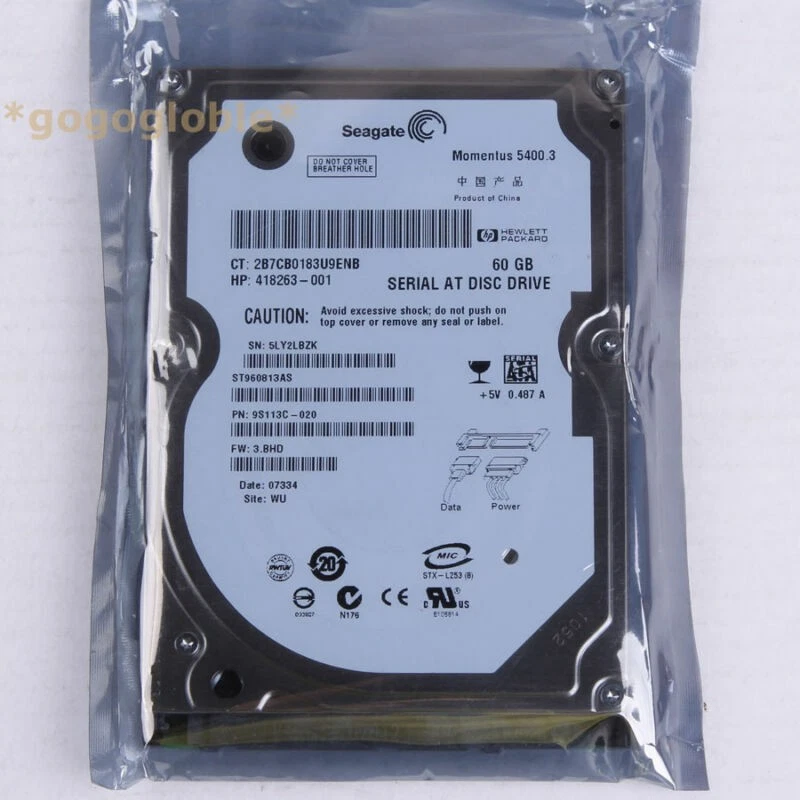 Working Seagate ST960813AS 60 GB 5400 RPM 2.5" SATA 8 MB HDD Hard Disk Drives - Image 2 of 3