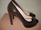 100% AUTHENTIC NEW WOMEN PRADA MIU MIU VERNICE SPIKE PLATFORM HEELS/PUMPS US 6.5 — photo 3