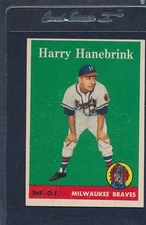 1958 Topps #454 Harry Hanebrink Braves EX 58T454-82515-1